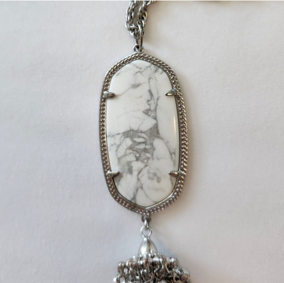 Kendra Scott white howlite Rayne pendant tassel necklace - Picture 2 of 3
